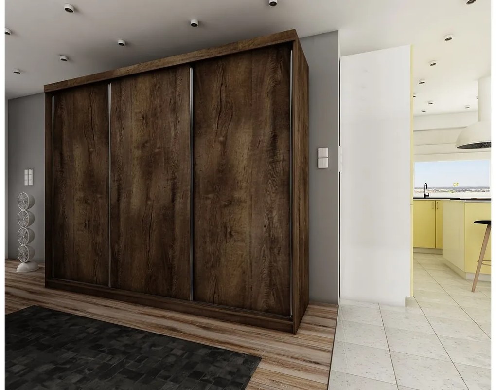 TALIA 25 tolóajtós szekrény, 200x200x62, sonoma tölgy