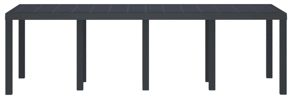 vidaXL Kerti Asztal Antracit 250 x 100 x 73 cm polirattan