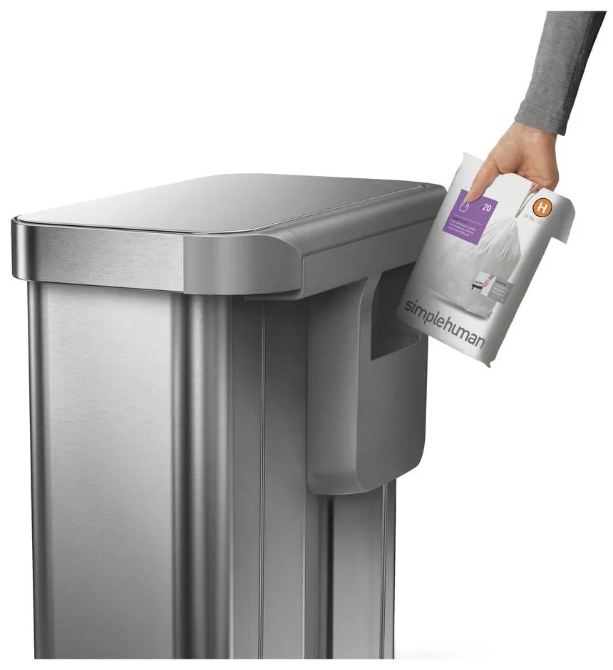 Rozsdamentes acél pedálos szemetes szelektív hulladékhoz 58 l Dual - simplehuman