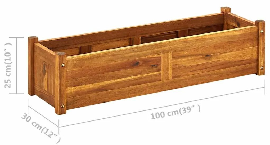 kerti akácfa magaságyás 100 x 30 x 25 cm