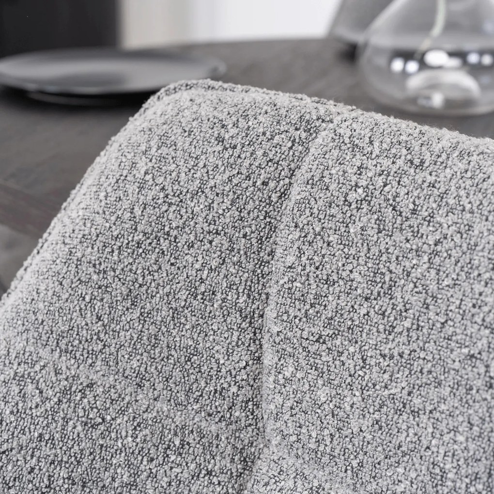 Krzesło Obrotowe PEONY Szare Boucle