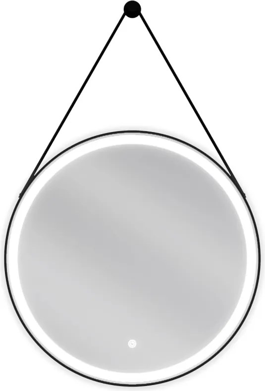Mexen Reni, LED fürdõszobai tükör háttérvilágítással 60x60 cm, 6000K, fekete keret, páramentes, 9812-060-060-611-70