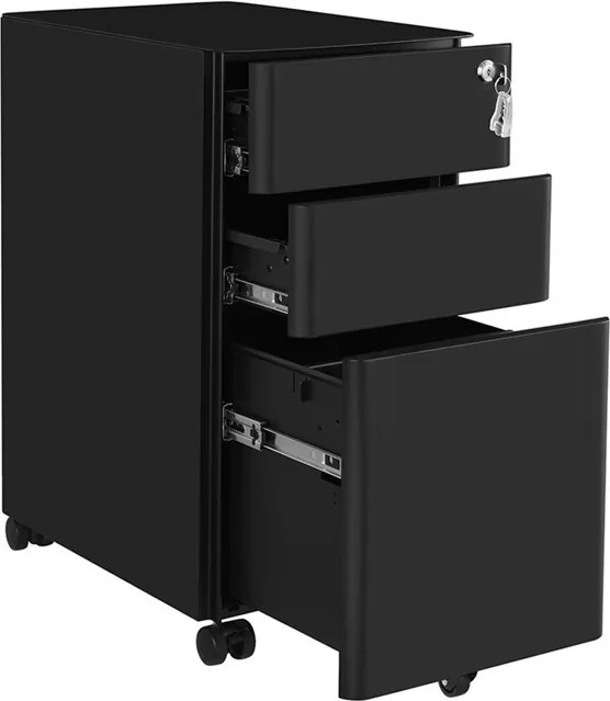 Kancelářský kontejner 30x46x59cm, kov, černá, AUK-E1130 BK