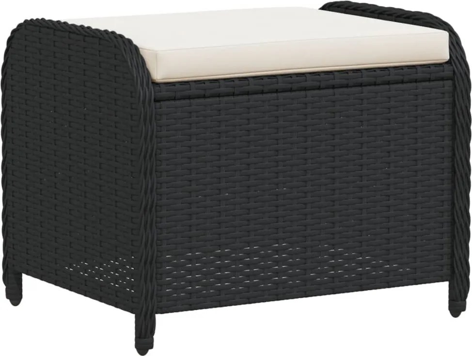 vidaXL fekete polyrattan kerti szék párnával 58 x 46 x 46 cm