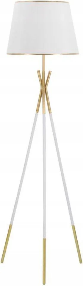 Állólámpa Magas Háromlábú 154cm Fehér Fém Arany Dekoráció