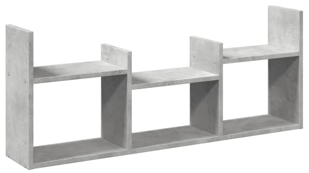betonszürke szerelt fa faliszekrény 100 x 18 x 40 cm
