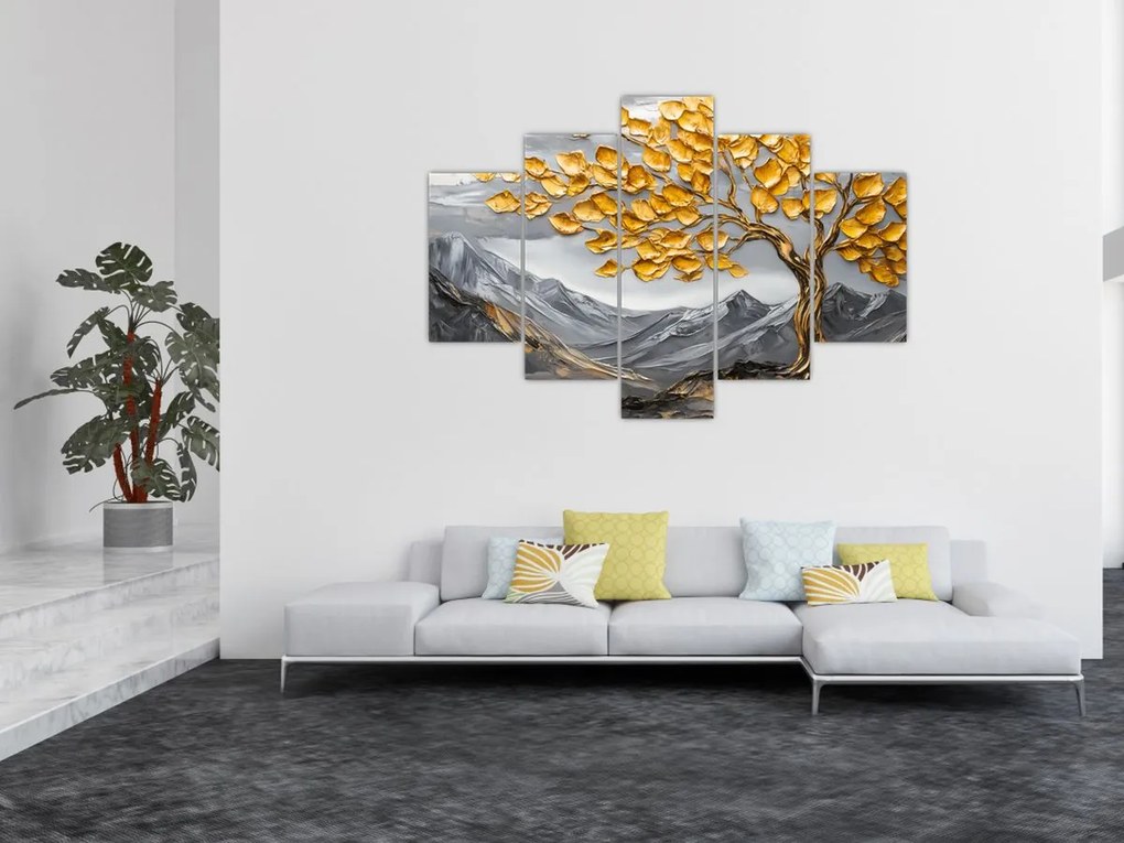 Kép – Fa arany levelekkel (150x105 cm)