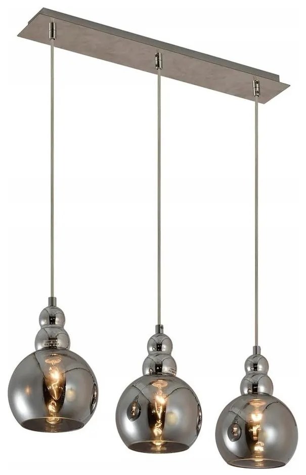 Csillár zsinóron AKSO 3xE14/40W/230V matt króm