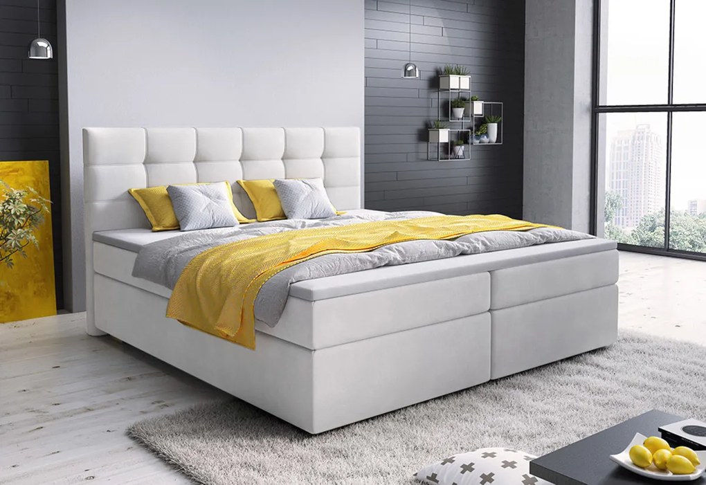 GLOS kárpitozott boxspring ágy, 180x200, cosmic 160