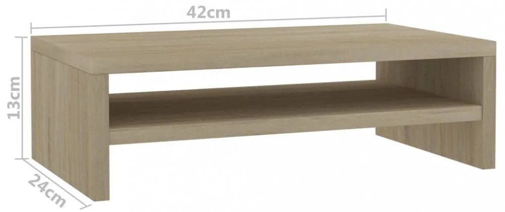 sonoma tölgy színű szerelt fa monitorállvány 42 x 24 x 13 cm