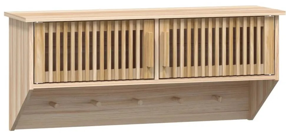 Szerelt fa fali gardrób akasztókkal 80x24x35,5 cm