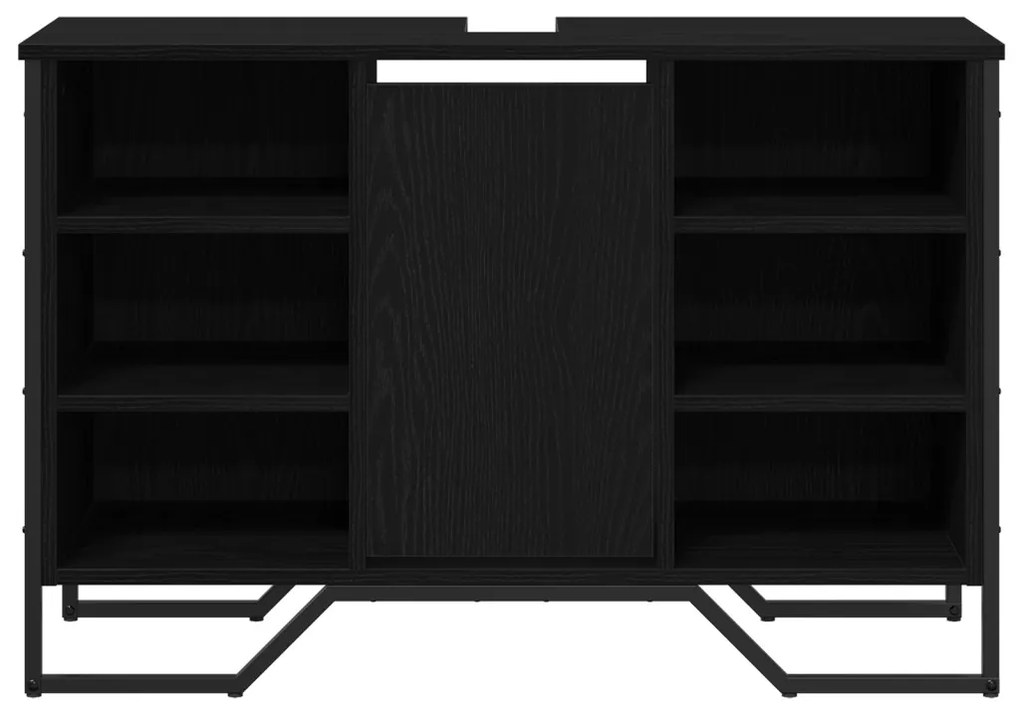 fürdőszobai mosdószekrény Fekete tölgy 91x35x60 cm Mérnöki fa