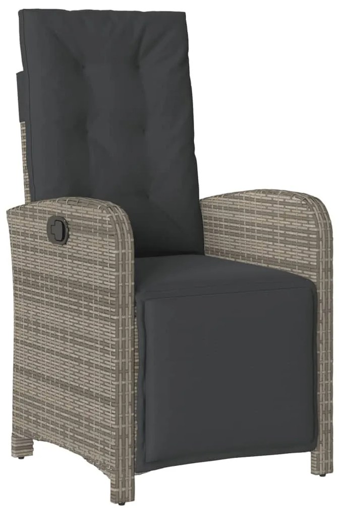 9 részes szürke polyrattan kerti étkezőgarnitúra párnával