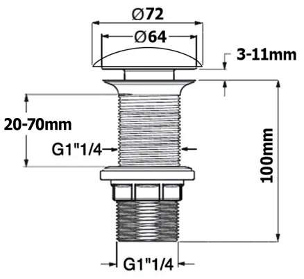 Isvea - mosdó lefolyó, átmérő 7,2 cm, matt fekete