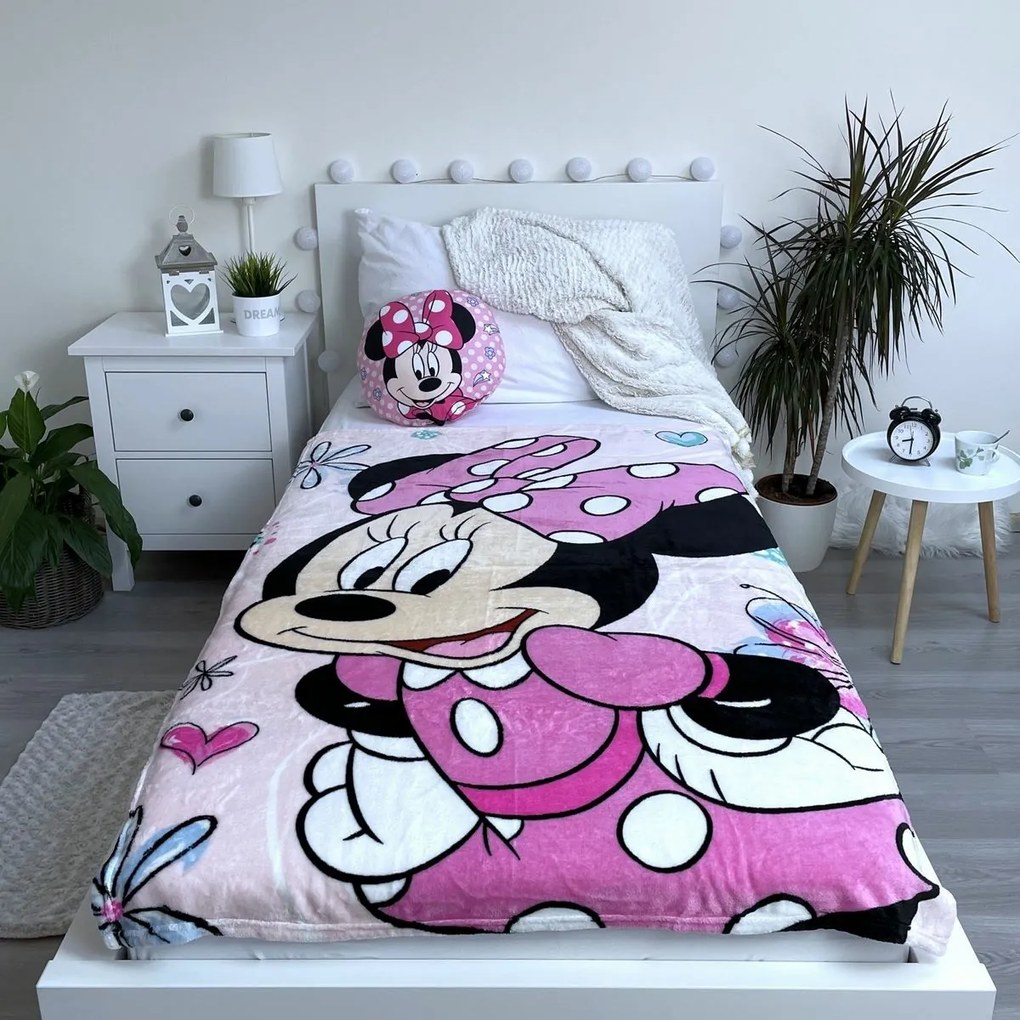 Jerry Fabrics Minnie Flowers 02 gyerek takaró, 100 x 150 cm