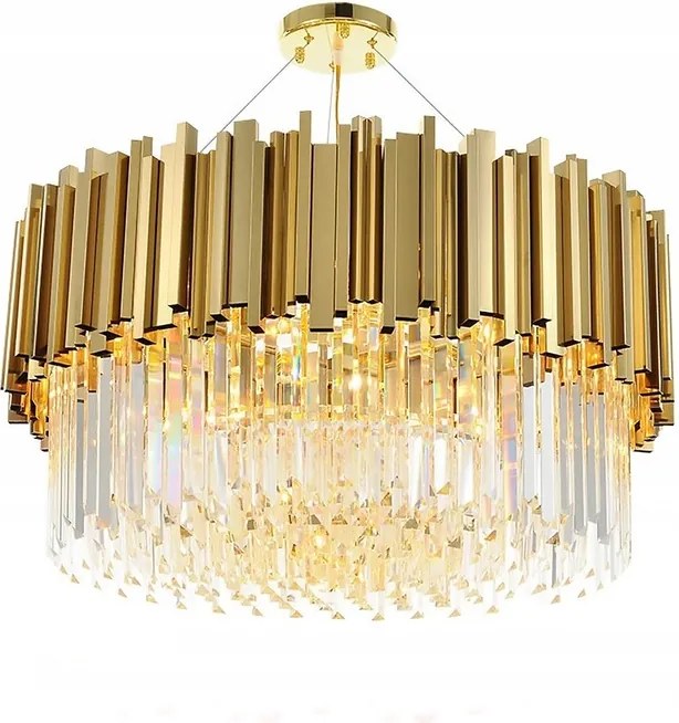 Kristály Csillár Arany Nagy Mennyezeti Lámpa Modern Nappaliba 40CM