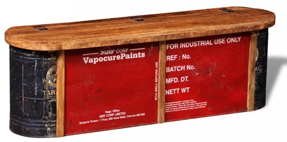 Antikolt hatású tömör fa tárolórekeszes pad