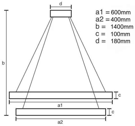 LED állítható fényerejű csillár kábellel LED/65W/230V 3000-6500K króm, DO