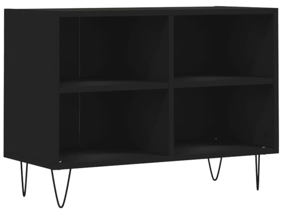 fekete szerelt fa TV-szekrény 69,5x30x50 cm