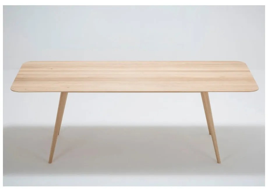 Stafa tömör tölgyfa étkezőasztal, 220 x 90 cm - Gazzda