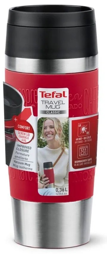 Piros utazóbögre 360 ml – Tefal