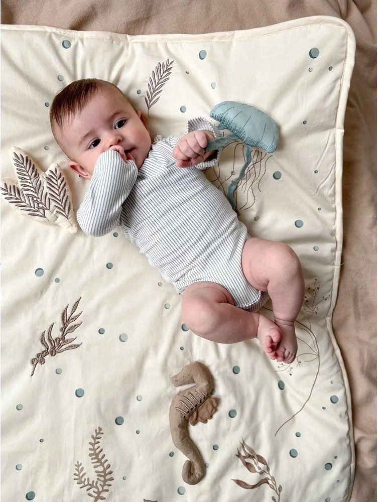 Világossárga játszószőnyeg 80x80 cm Sea Garden – Cam Cam Copenhagen