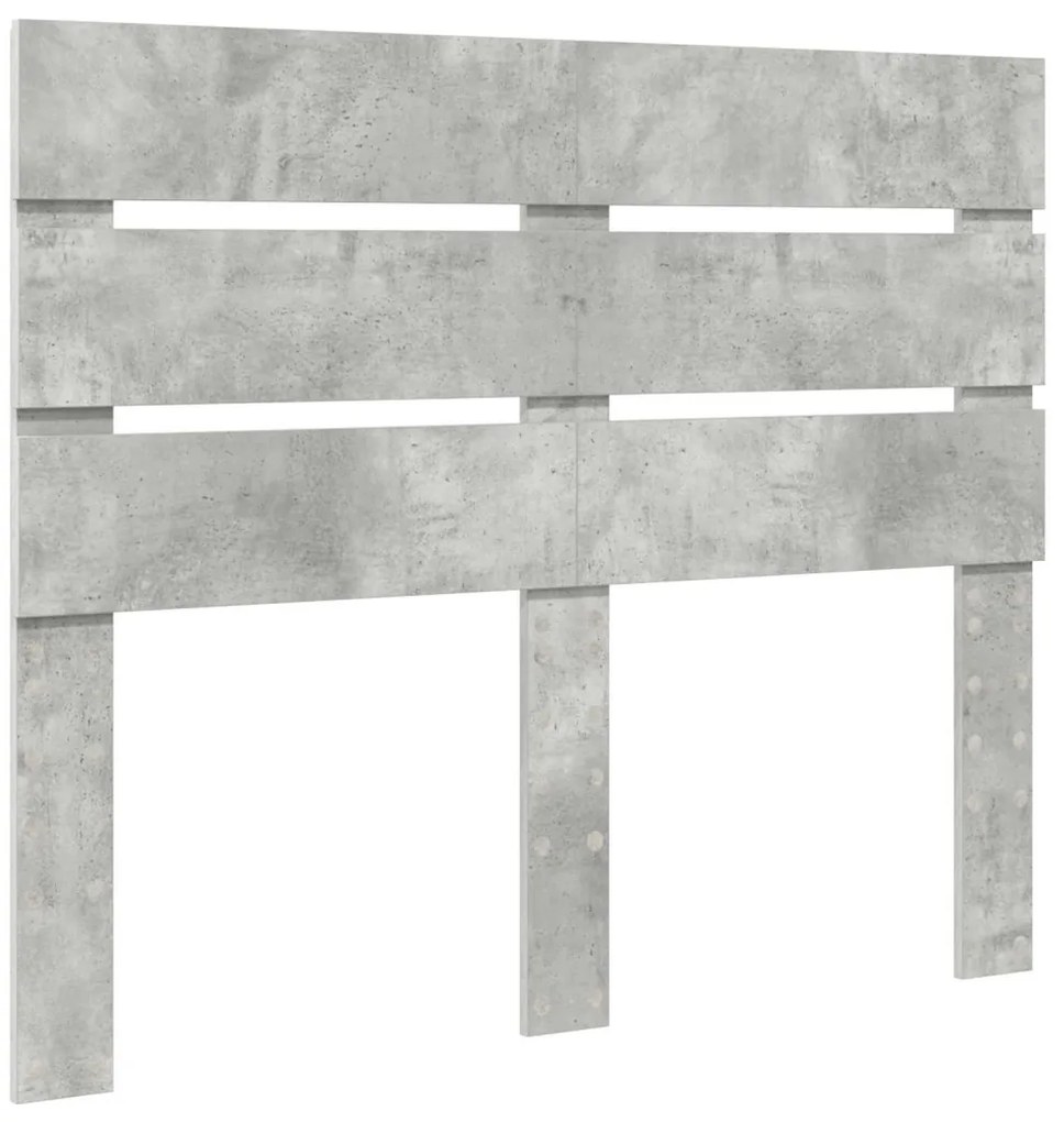 vidaXL Ágykeret fiókkal fejtámlával Beton Szürke 120 x 190 cm Faanyag