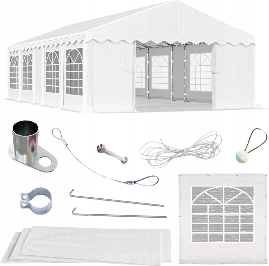 Kerti Party Sátor Ipari Raktár Nyári Fehér Abiko 3x9m