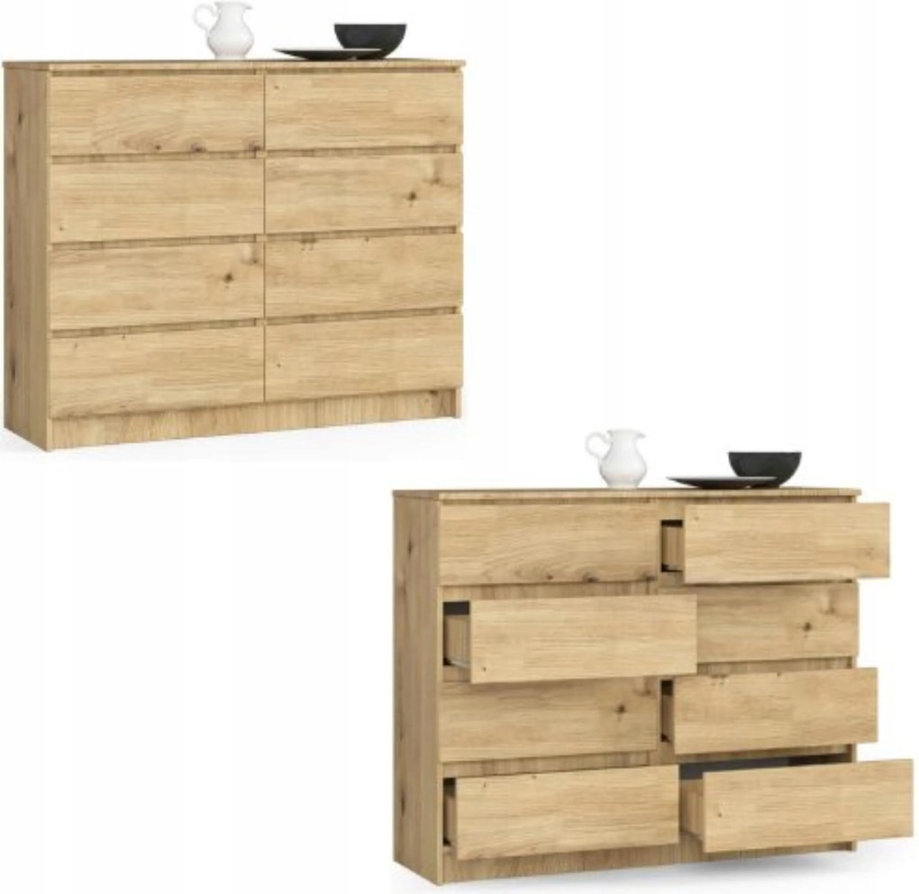 Komód szekrény K120 8 fiókos artisan Akd