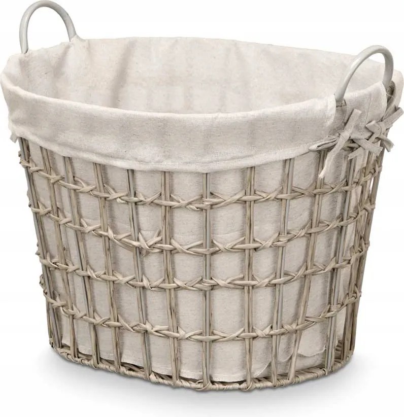 Fonott Szennyestartó Kosár Műanyag 43X56X40CM Szürke, Fogantyúkkal