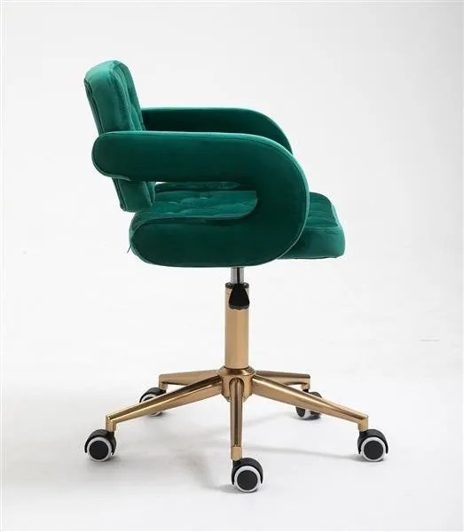 HR8403K Sötétzöld modern velúr szék arany lábbal