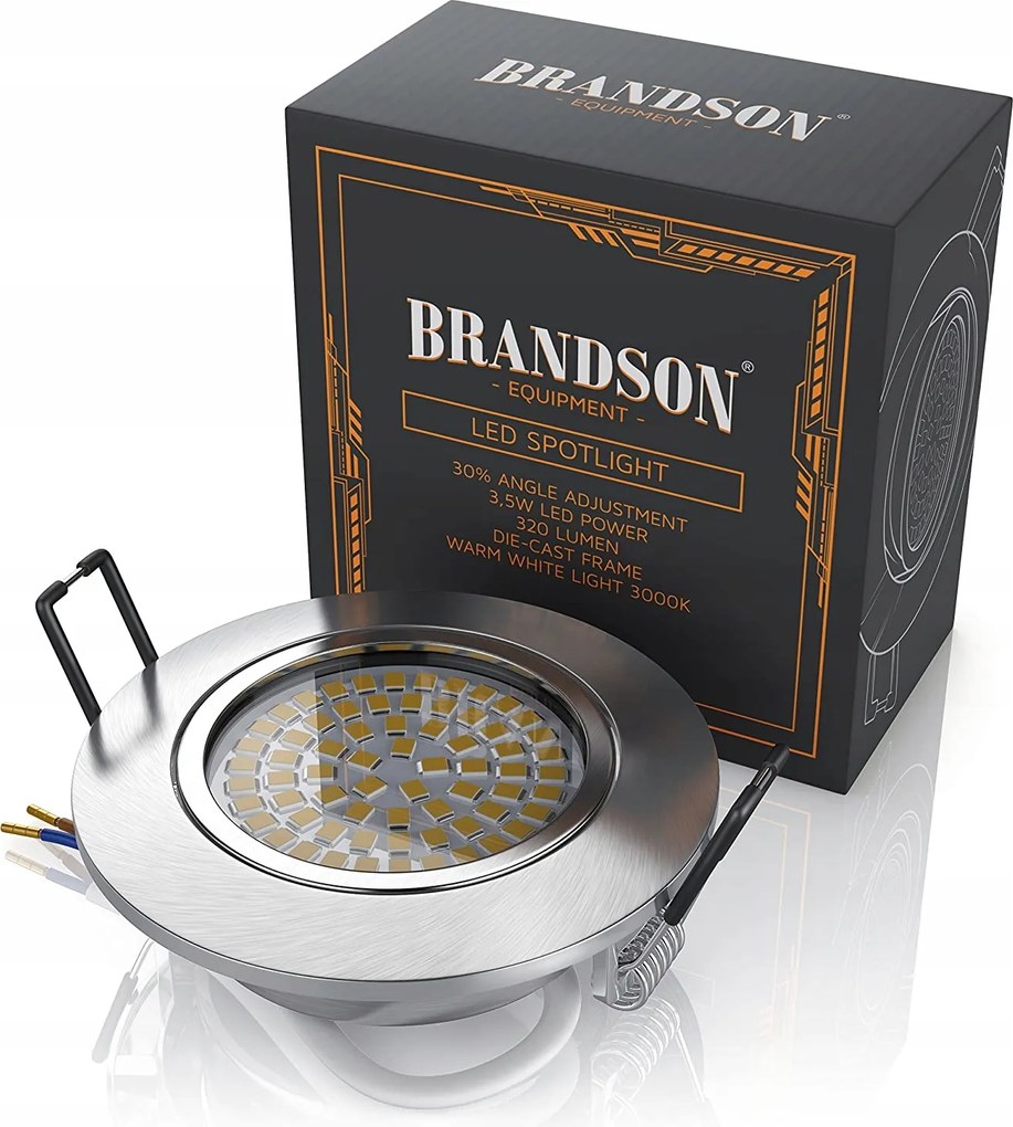 Brandson 2 db Led mennyezeti süllyesztett spotlámpa, meleg fehér