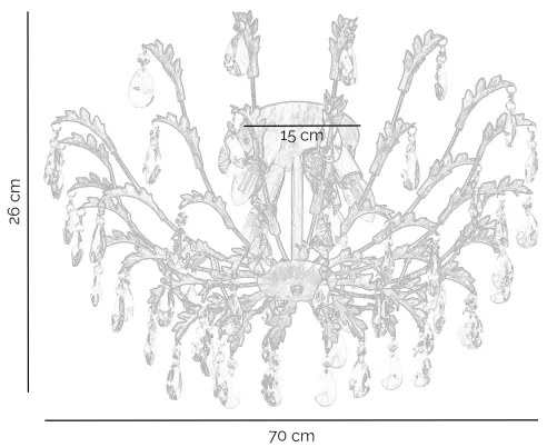 ONLI - Mennyezeti lámpa TERESA 5xE14/6W/230V bronzszínű