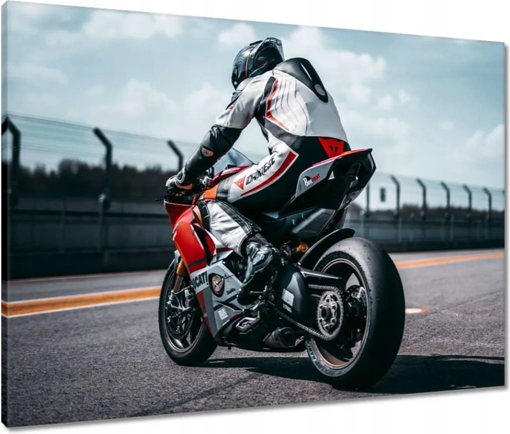 Vászonkép 80x60 Motoros a pályán