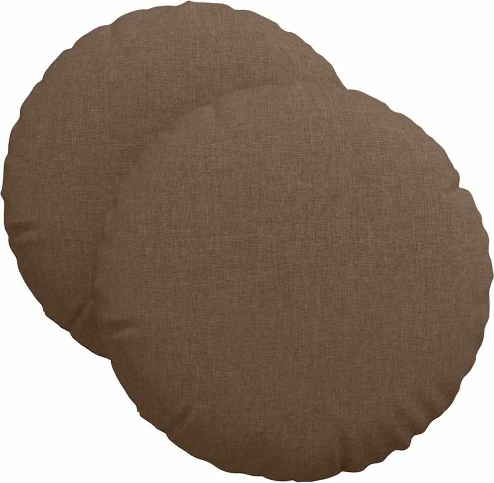vidaXL Ülőpárnák 2 pcs Barna Ø40 x 13 cm szövet