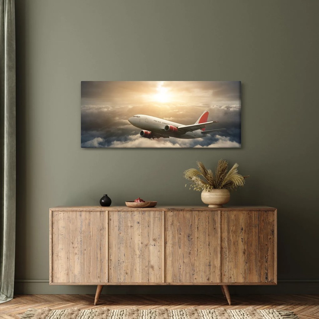 Kép - Repülőgép a felhőkben (120x50 cm)