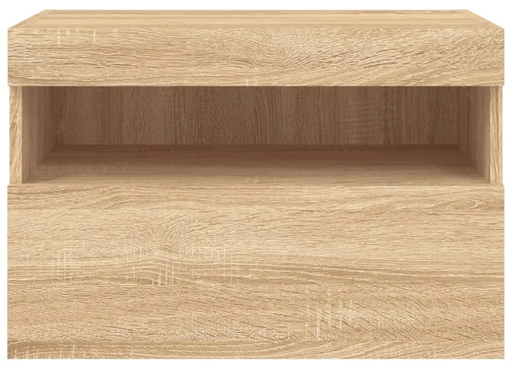 sonoma tölgy színű fali TV-szekrény LED-ekkel 60x30x40 cm