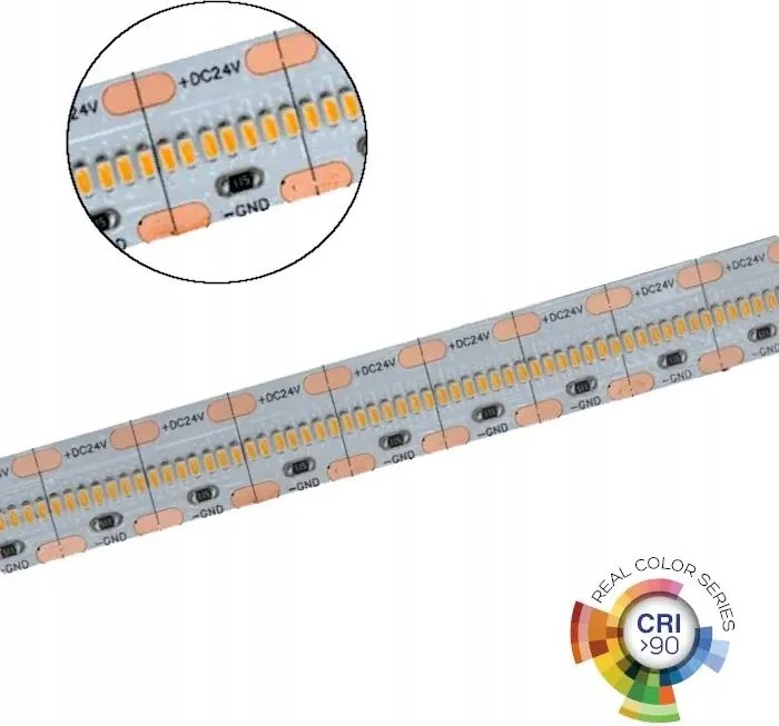 Led szalag V-tac Smd 24V IP20 5mb CRI90+ 21W/m 150Lm/W VT-2110 4000K 2000lm