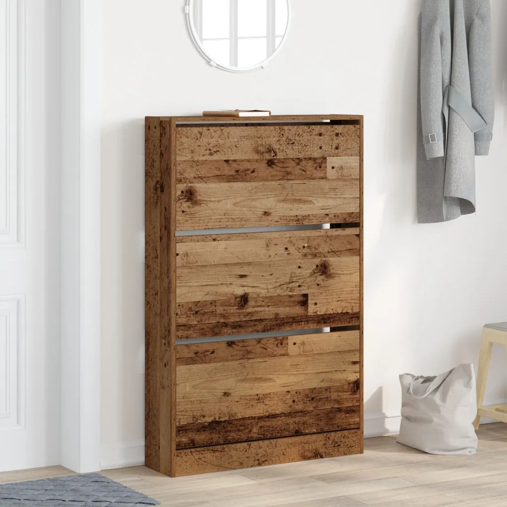 Cipőtartó Régi Fa 80x21x125,5 cm Mérnöki Fa