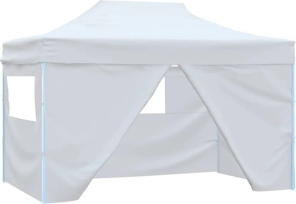 vidaXL fehér acél összecsukható rendezvénysátor 4 oldalfallal 280x410x315 cm