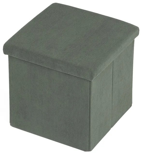 Zöld kordbársony tárolós puff – TAB-471