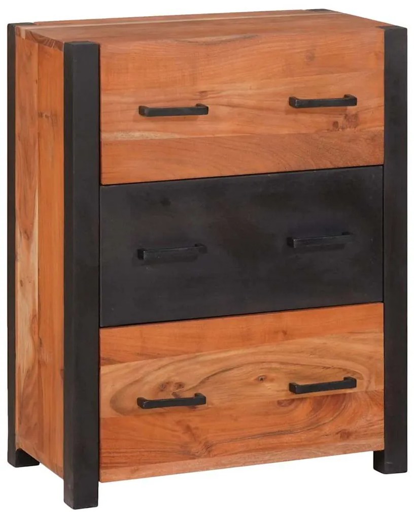 Széf fiókkal 3 pcs Barna 110 x 30 x 75 cm Tömör akácfa