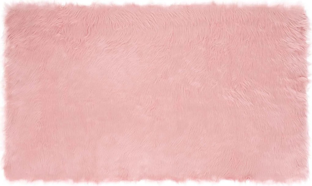 vidaXL Műgyapjú Szőnyeg Tafalla Rózsaszín 100 x 200 cm Poliészter