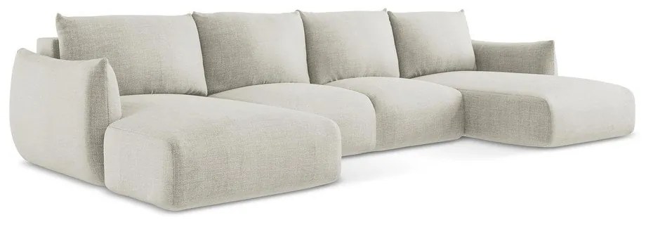 Bézs kinyitható sarokkanapé (U alakú) Leila – Makamii