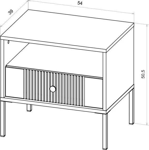 Éjjeliszekrény smoke green színben arany fogantyúkkal – ISEO IS06