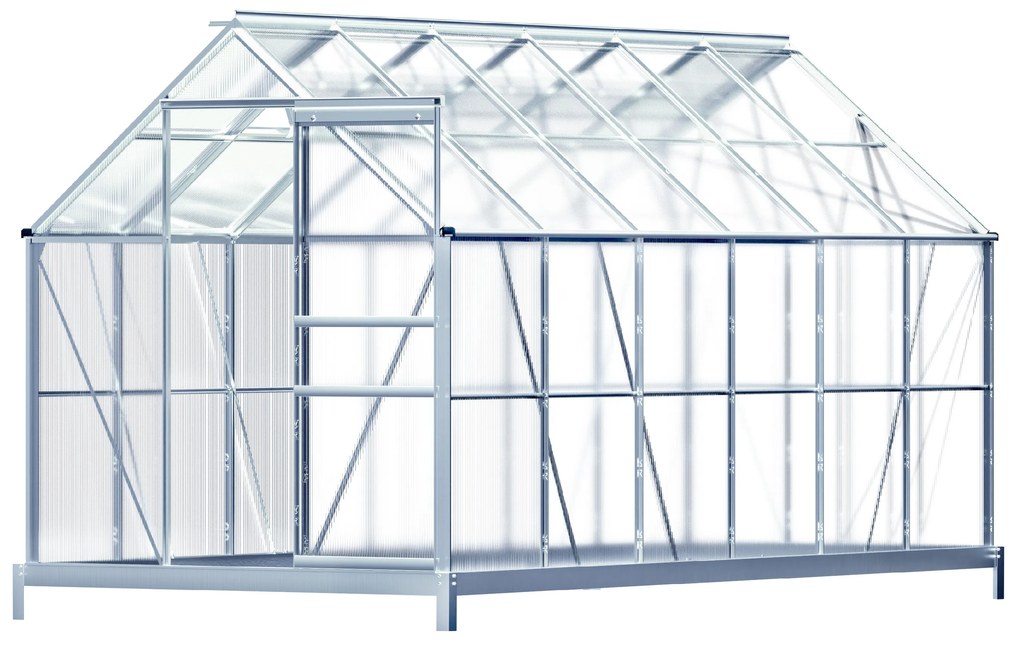 Gardebruk® Kerti üvegház XL - 380x190x195cm + alap