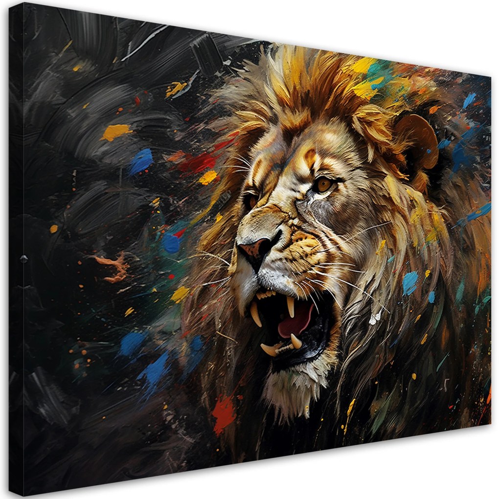 Gario Vászonkép Oroszlán a vadászatban Méret: 120 x 80 cm