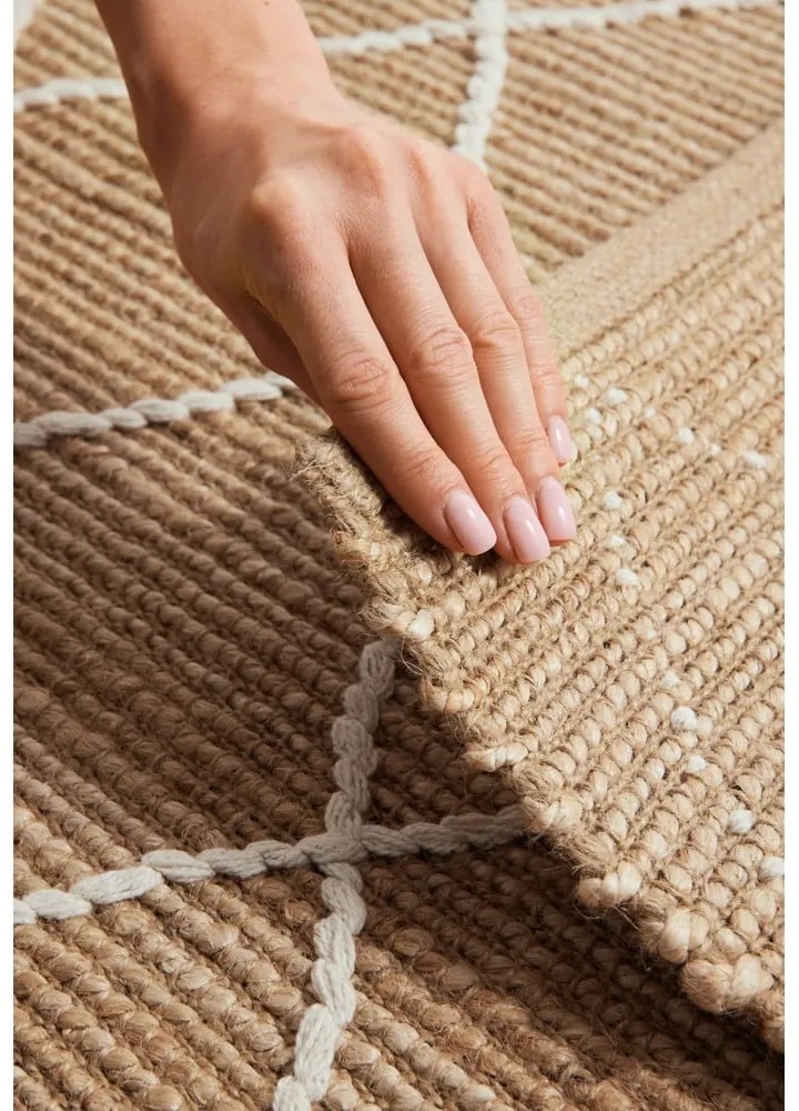Natúr színű kézi szövésű juta szőnyeg 200x300 cm Kunu – Hanse Home