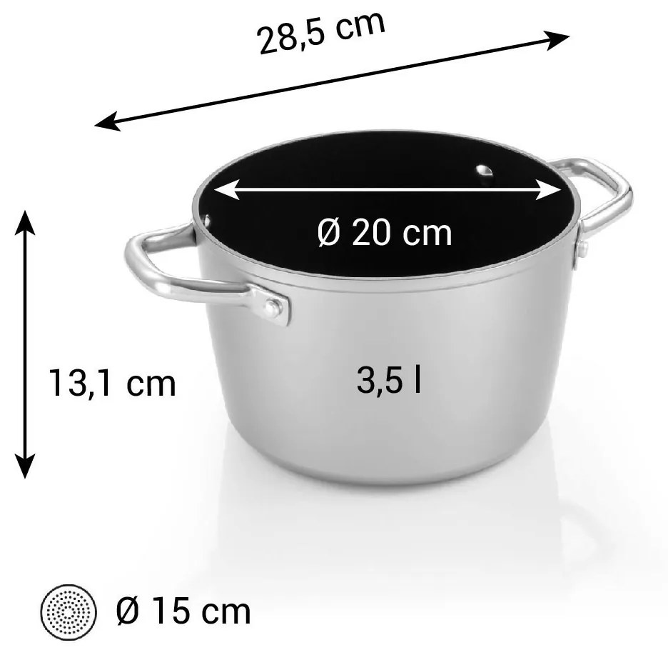 Tescoma GrandCHEF+ edény, átmérő 20 cm, 3,5 l, 20 cm átmérőjű