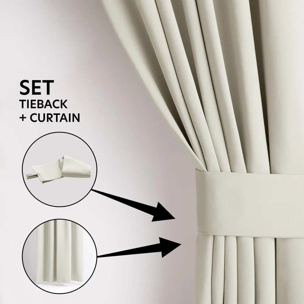 Krémszínű dimout (részleges sötétítő) függöny 200x270 cm Kierra – Restilo